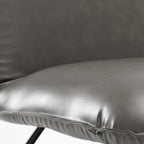 Fauteuil d'appoint en similicuir orange/blanc/noir avec dossier réglable, une place