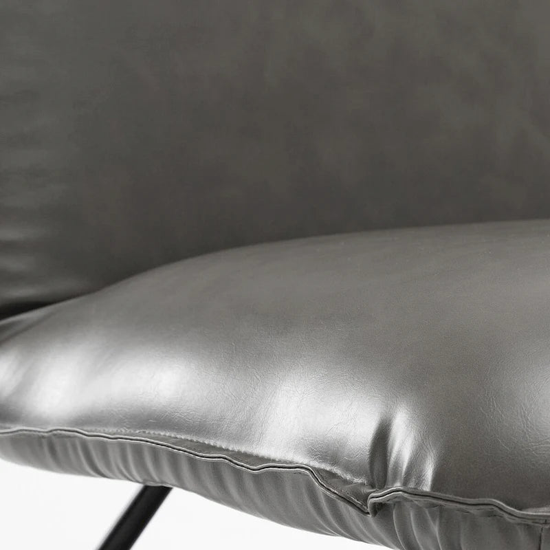 Fauteuil d'appoint en similicuir orange/blanc/noir avec dossier réglable, une place