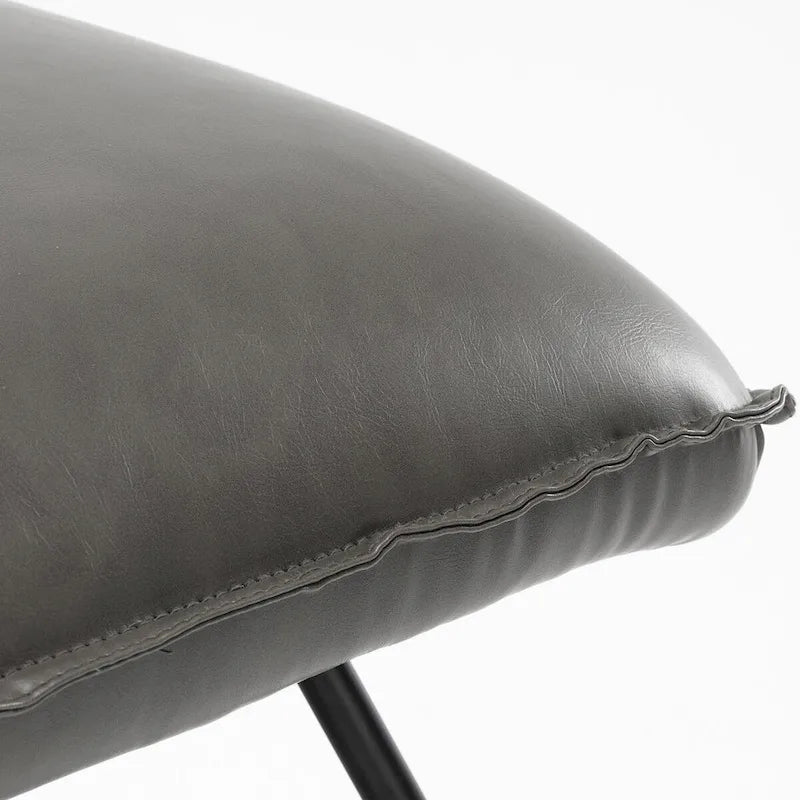 Fauteuil d'appoint en similicuir orange/blanc/noir avec dossier réglable, une place