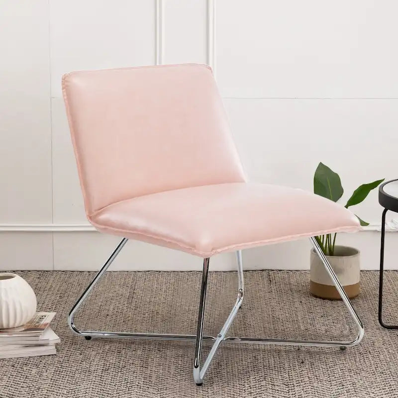 Fauteuil d'appoint en similicuir orange/blanc/noir avec dossier réglable, une place