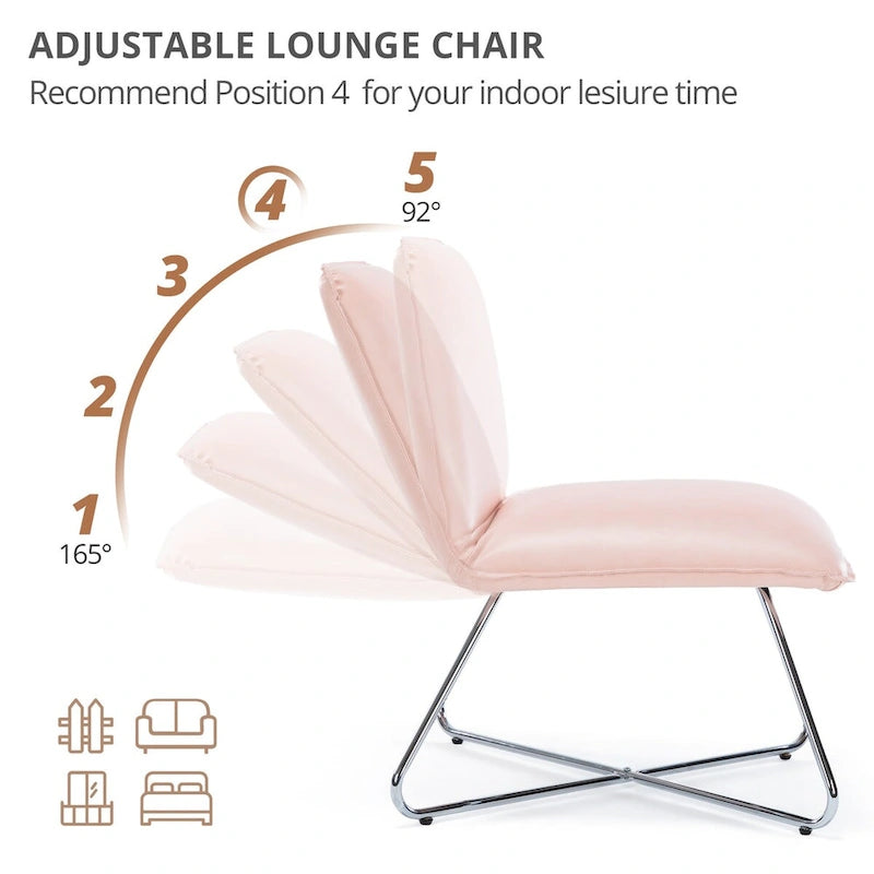 Fauteuil d'appoint en similicuir orange/blanc/noir avec dossier réglable, une place