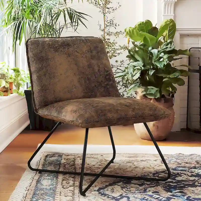 Fauteuil d'appoint en similicuir orange/blanc/noir avec dossier réglable, une place