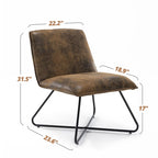 Fauteuil d'appoint en similicuir orange/blanc/noir avec dossier réglable, une place