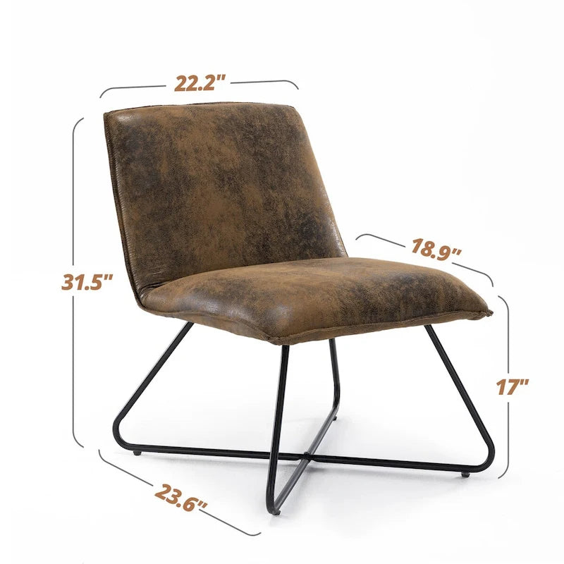 Fauteuil d'appoint en similicuir orange/blanc/noir avec dossier réglable, une place