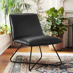Fauteuil d'appoint en similicuir orange/blanc/noir avec dossier réglable, une place
