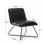 Fauteuil d'appoint en similicuir orange/blanc/noir avec dossier réglable, une place