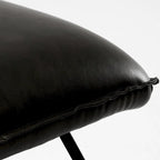 Fauteuil d'appoint en similicuir orange/blanc/noir avec dossier réglable, une place