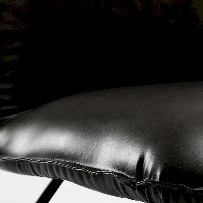 Fauteuil d'appoint en similicuir orange/blanc/noir avec dossier réglable, une place