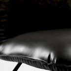 Fauteuil d'appoint en similicuir orange/blanc/noir avec dossier réglable, une place