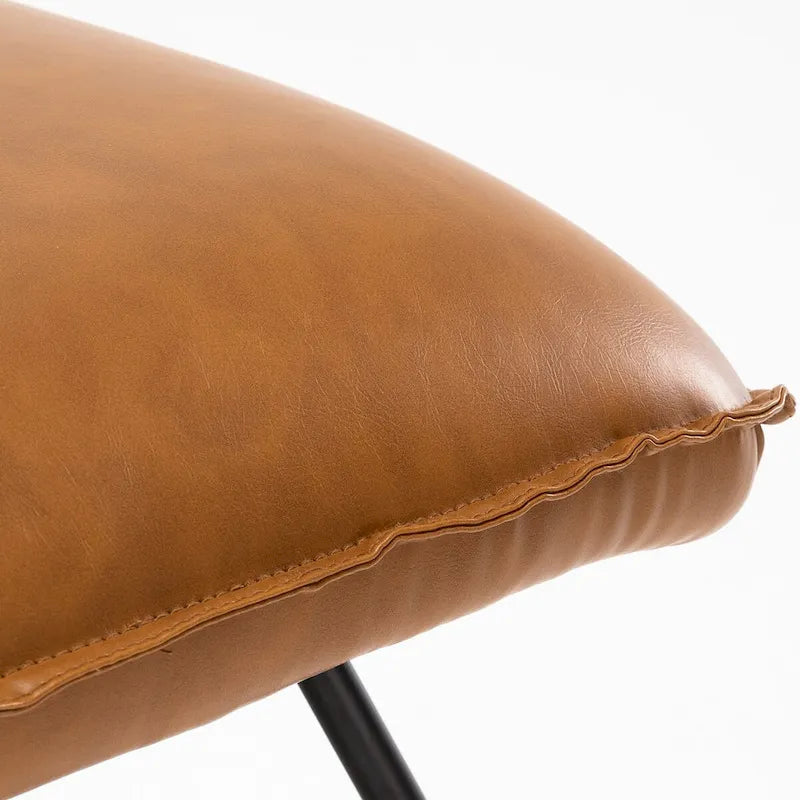 Fauteuil d'appoint en similicuir orange/blanc/noir avec dossier réglable, une place