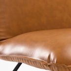 Fauteuil d'appoint en similicuir orange/blanc/noir avec dossier réglable, une place