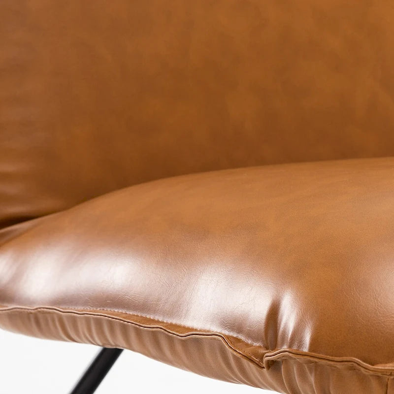 Fauteuil d'appoint en similicuir orange/blanc/noir avec dossier réglable, une place