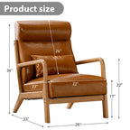 Fauteuil d'appoint en lin blanc/vert/marron avec pieds en bois, 1 place, oreiller inclus