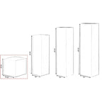 Présentoir Piédestal Carré Blanc – Simple, 4 Tailles