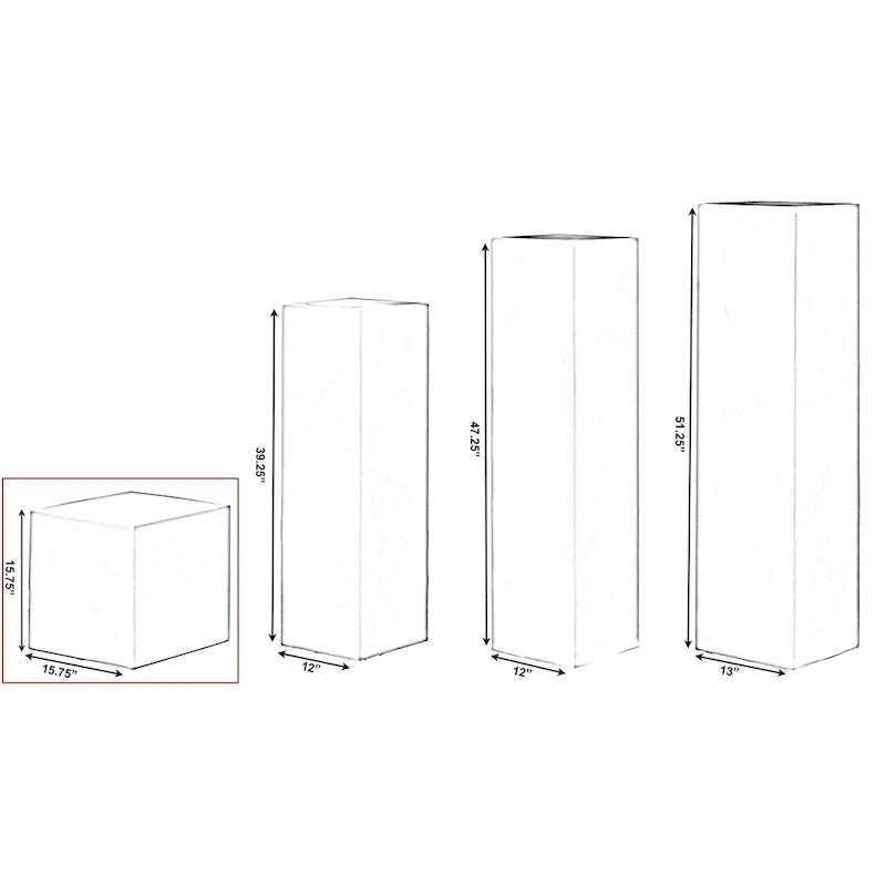 Présentoir Piédestal Carré Blanc – Simple, 4 Tailles