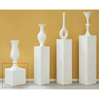 Présentoir Piédestal Carré Blanc – Simple, 4 Tailles