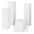 Présentoir Piédestal Carré Blanc – Simple, 4 Tailles