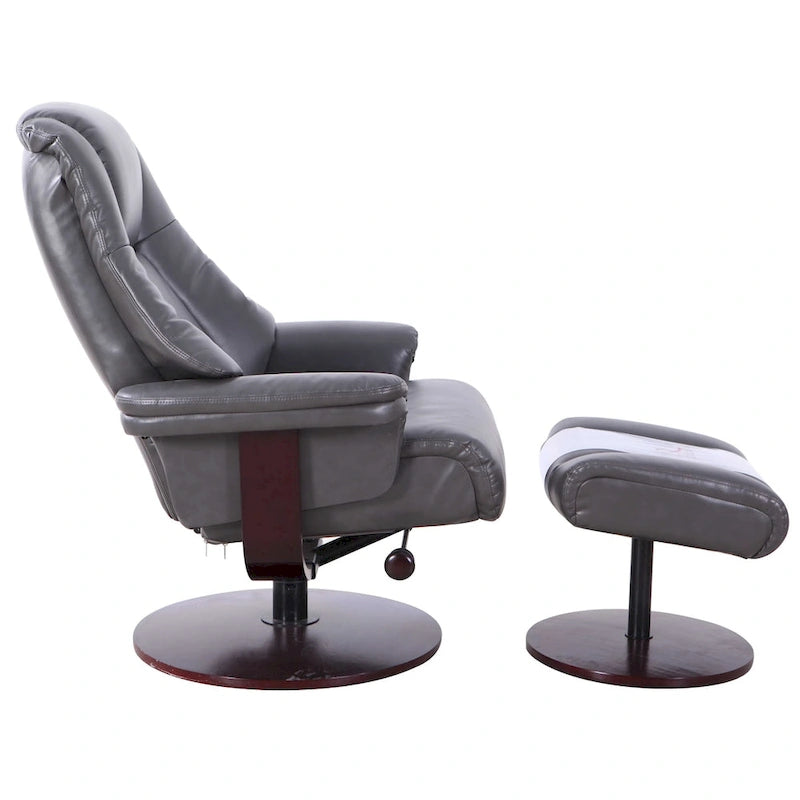 Fauteuil inclinable pivotant avec ottoman, 1 place, anthracite/crème