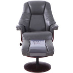 Fauteuil inclinable pivotant avec ottoman, 1 place, anthracite/crème