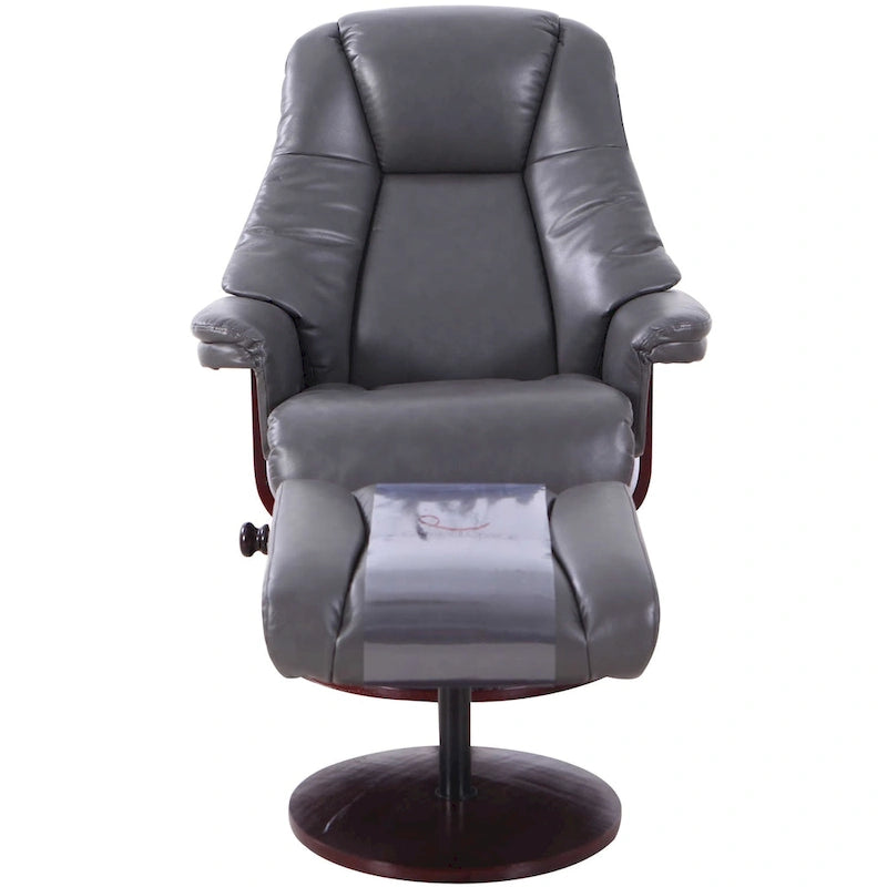 Fauteuil inclinable pivotant avec ottoman, 1 place, anthracite/crème