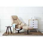 Fauteuil inclinable pivotant avec ottoman, 1 place, anthracite/crème