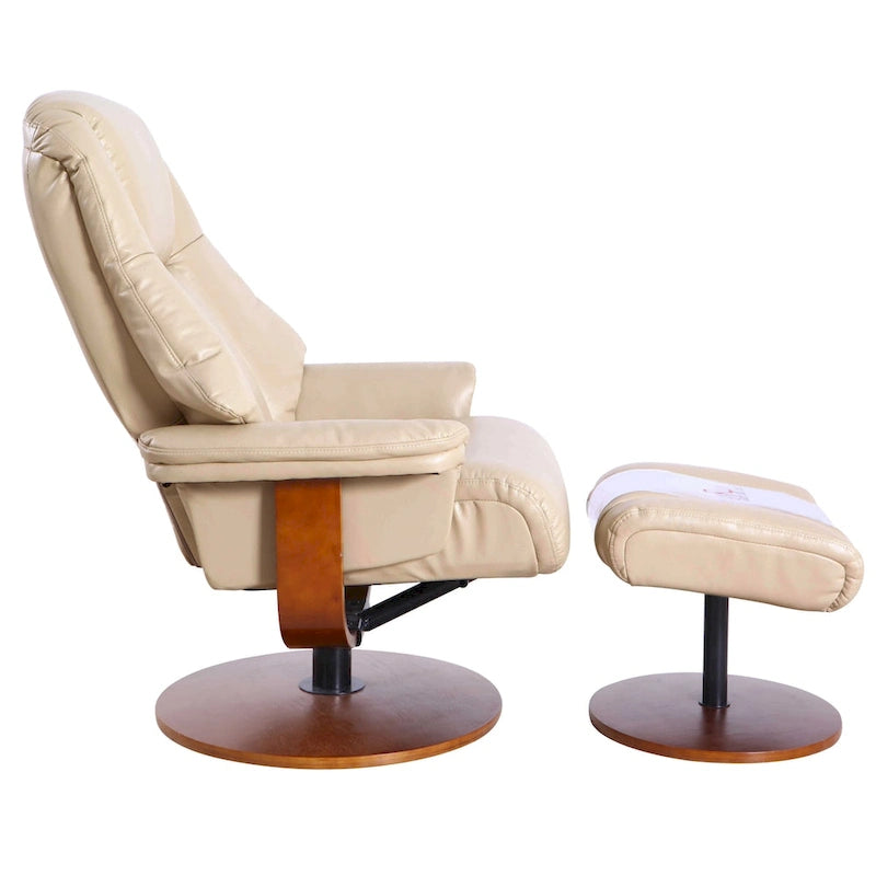 Fauteuil inclinable pivotant avec ottoman, 1 place, anthracite/crème