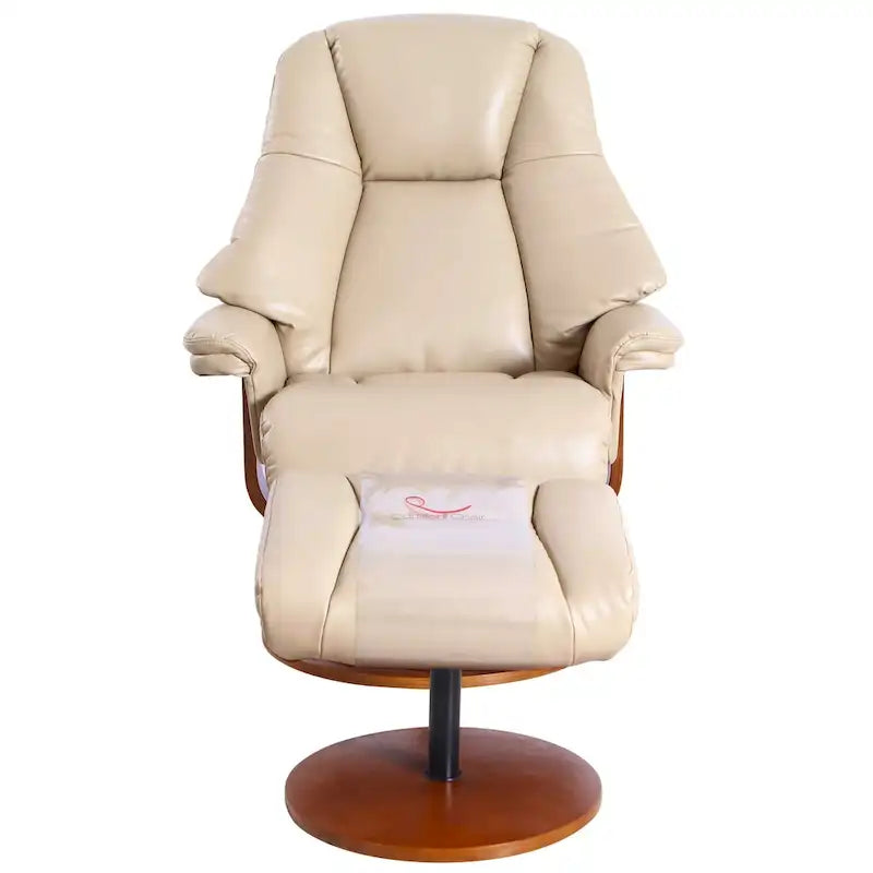 Fauteuil inclinable pivotant avec ottoman, 1 place, anthracite/crème