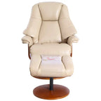 Fauteuil inclinable pivotant avec ottoman, 1 place, anthracite/crème