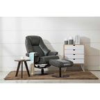 Fauteuil inclinable pivotant avec ottoman, 1 place, anthracite/crème