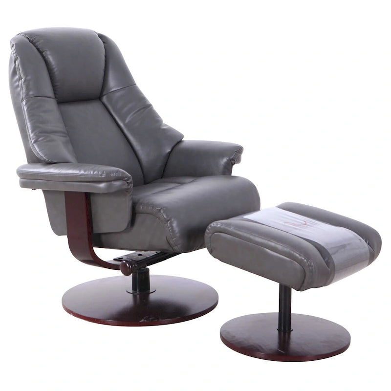 Fauteuil inclinable pivotant avec ottoman, 1 place, anthracite/crème