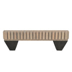 Table basse carrée en bois de manguier gris – Faite à la main, 2 places