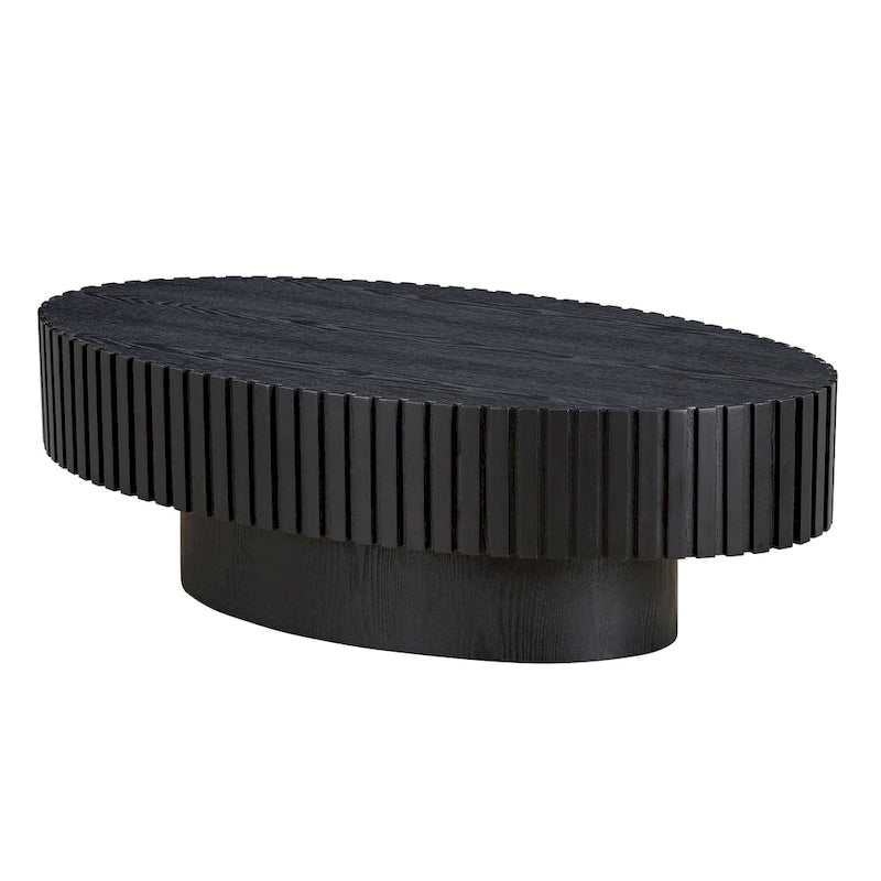 Table basse ronde Tambour | Frêne naturel / Noyer / Noir | Unique