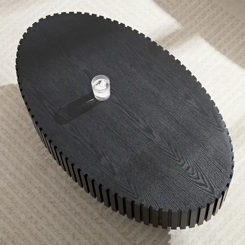 Table basse ronde Tambour | Frêne naturel / Noyer / Noir | Unique