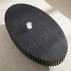 Table basse ronde Tambour | Frêne naturel / Noyer / Noir | Unique