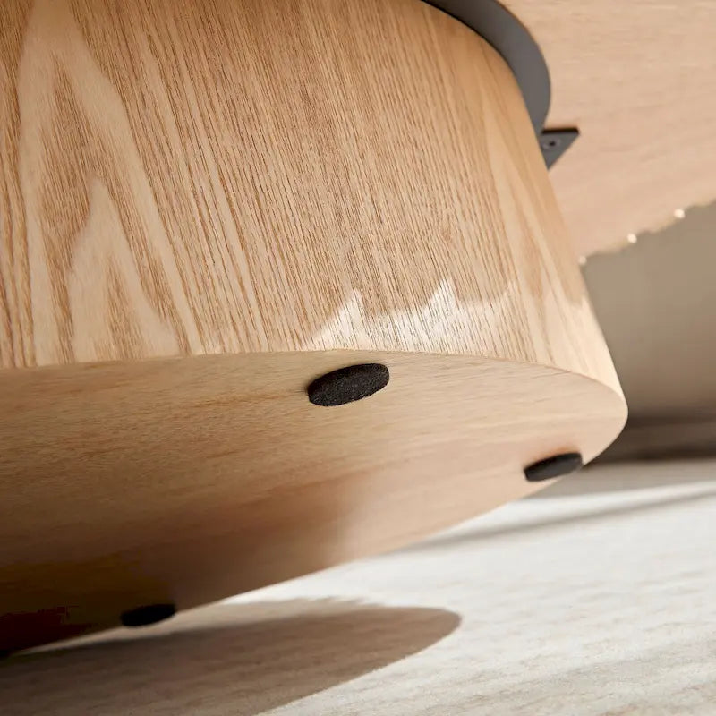 Table basse ronde Tambour | Frêne naturel / Noyer / Noir | Unique