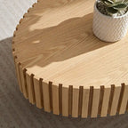 Table basse ronde Tambour | Frêne naturel / Noyer / Noir | Unique