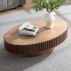 Table basse ronde Tambour | Frêne naturel / Noyer / Noir | Unique