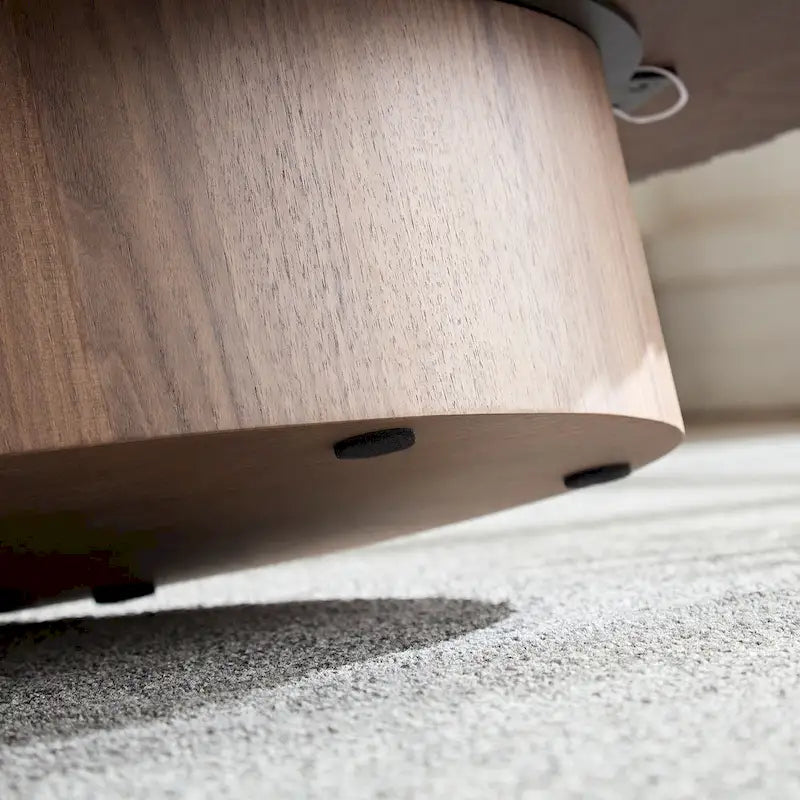 Table basse ronde Tambour | Frêne naturel / Noyer / Noir | Unique