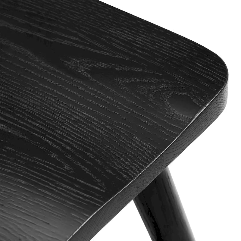Chaise de salle à manger Windsor à dossier broches, en chêne/noir, 1 place