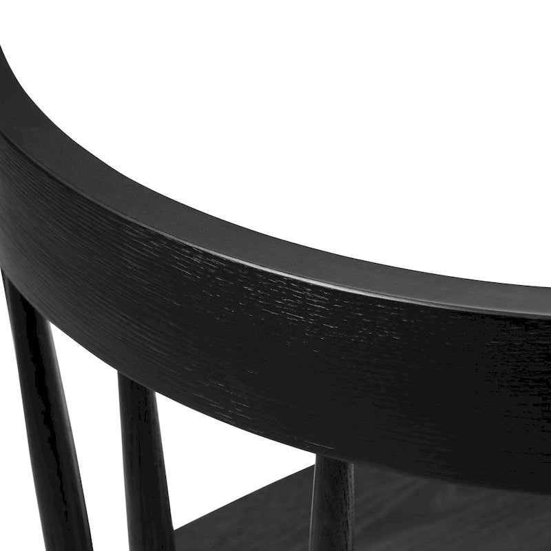 Chaise de salle à manger Windsor à dossier broches, en chêne/noir, 1 place