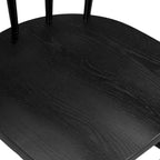 Chaise de salle à manger Windsor à dossier broches, en chêne/noir, 1 place