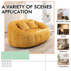 Canapé deux places sans structure en chenille – Beige / Orange / Café / Noir / Gris / Émeraude