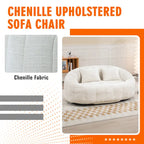 Canapé deux places sans structure en chenille – Beige / Orange / Café / Noir / Gris / Émeraude