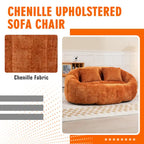 Canapé deux places sans structure en chenille – Beige / Orange / Café / Noir / Gris / Émeraude