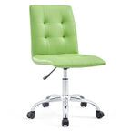 Chaise de bureau mi-haute sans accoudoirs, similicuir, simple, 8 couleurs
