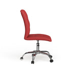 Chaise de bureau mi-haute sans accoudoirs, similicuir, simple, 8 couleurs