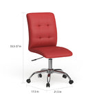 Chaise de bureau mi-haute sans accoudoirs, similicuir, simple, 8 couleurs