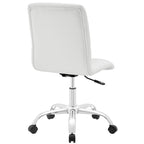 Chaise de bureau mi-haute sans accoudoirs, similicuir, simple, 8 couleurs