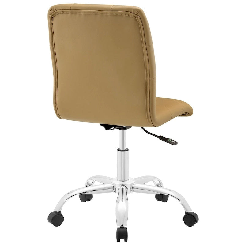 Chaise de bureau mi-haute sans accoudoirs, similicuir, simple, 8 couleurs