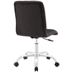 Chaise de bureau mi-haute sans accoudoirs, similicuir, simple, 8 couleurs